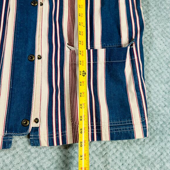 Vintage 1990s Lauren Jeans Company Red/Blue Denim Chore Jacket Wmns 2XL - Picture 6 of 8
